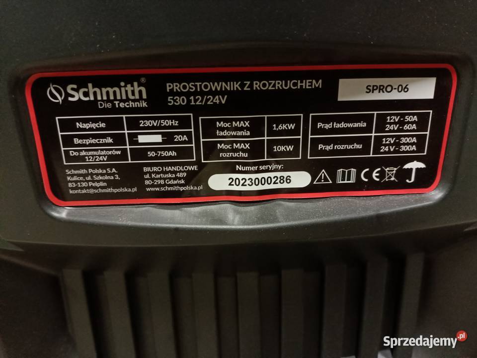 Prostownik z rozruchem Schmith 530 SPRO06 Zwoleń sprzedam