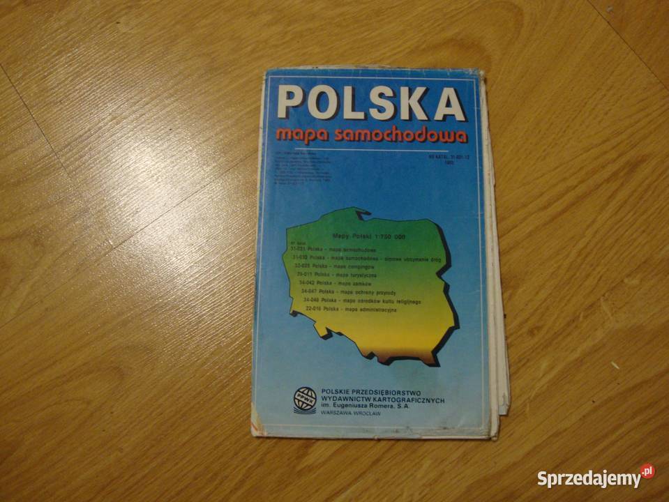 nowa mapa samochodowa Polska; Mapa samochodowa; stan dobry; nr kat 31 031 12; Nowa Sól 