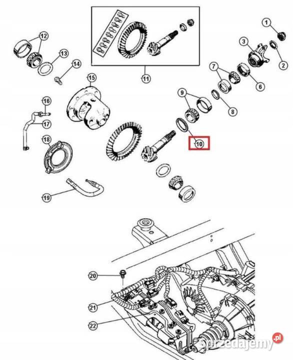 PIERŚCIEŃ DYSTANS MOSTU JEEP WRANGLER 0306 zASO lubelskie