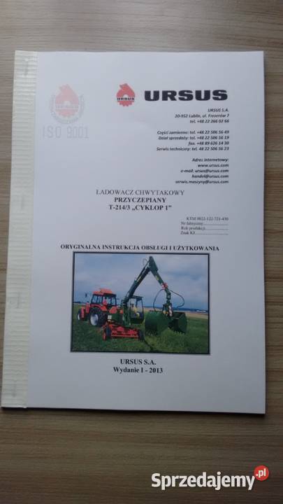 ładowacz cyklop1 T2143 instrukcja obsługi Stalowa Wola sprzedam