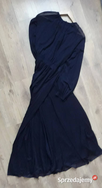 Granatowa sukienka z długim rękawem xlxxl Rozkloszowana  Siemianowice Śląskie sprzedam