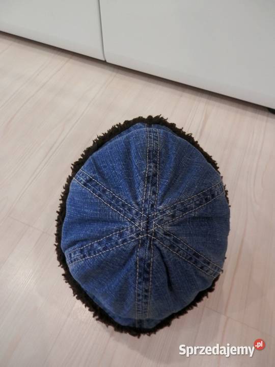 Czapka Bucket Jeansowa ze Sztucznym Brązowym Łomża