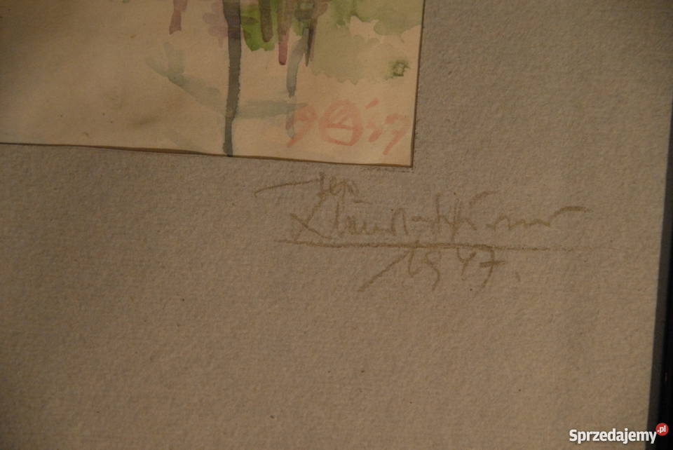 akwarela 1947 Widawa Weidau Wrocław