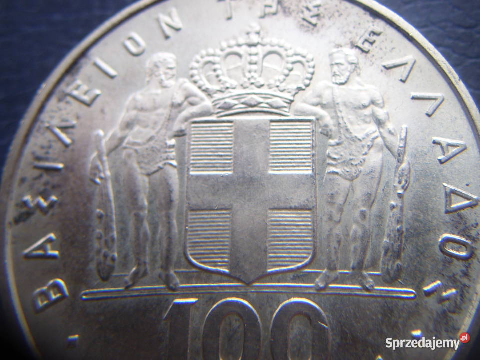 Stare monety 100 drachm 1970 Grecja srebro 2 podkarpackie