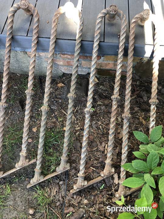 Żeliwne angielskie stare Wiktoriańskie tralki z wielkopolskie