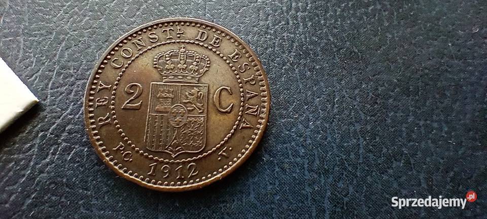 Stare monety 2 centym 1912 Hiszpania Lesko sprzedam