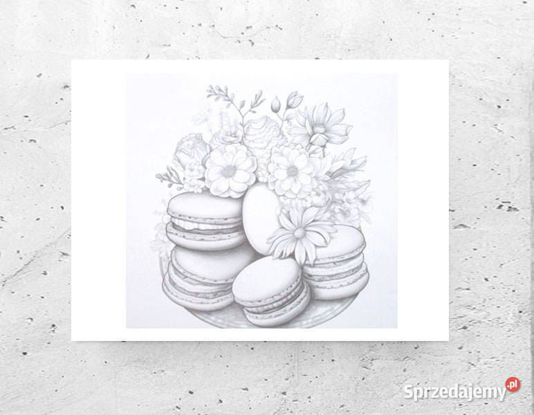 ciastka plakat biało czarny plakat do kawiarni Opole sprzedam