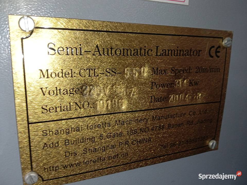 Foliarka półautomatyczna Loretta CTLSS550 Biznes i Przemysł