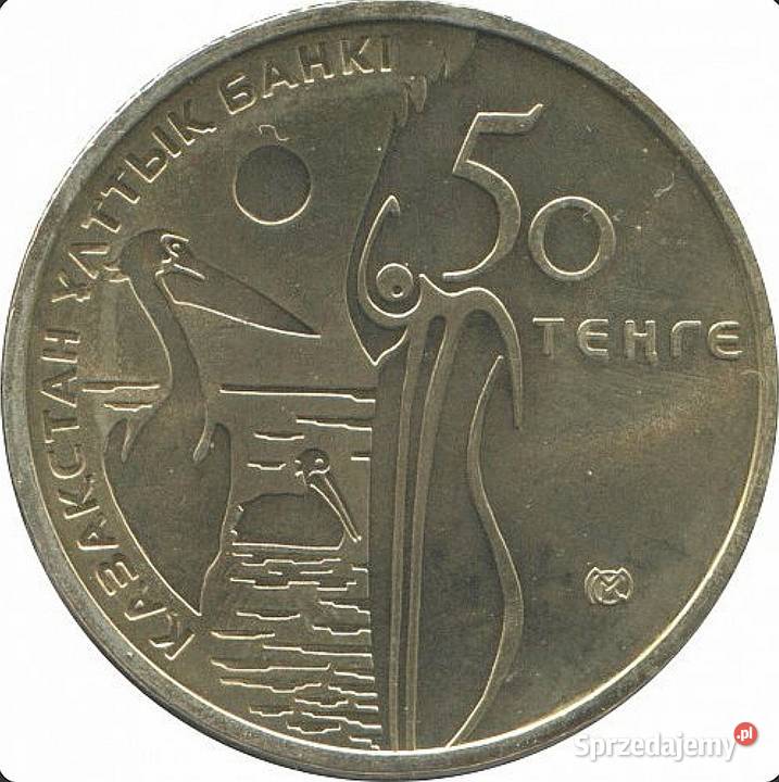 50 Tenge 2010 Kazakhstan Pelikan Kedzierzawy Numizmatyka Ełk