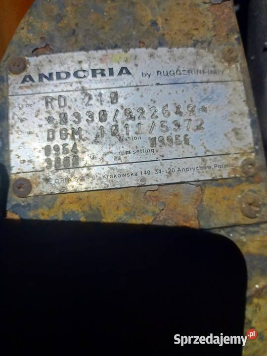 Silnik Andoria Ruggerini RD210 Piaskarka P1P2 Bielsko-Biała