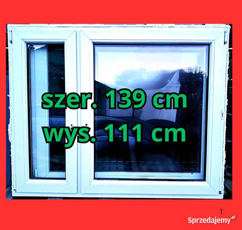 okno pcv 139x111 okna drutex 2017 używane klamki Ropczyce