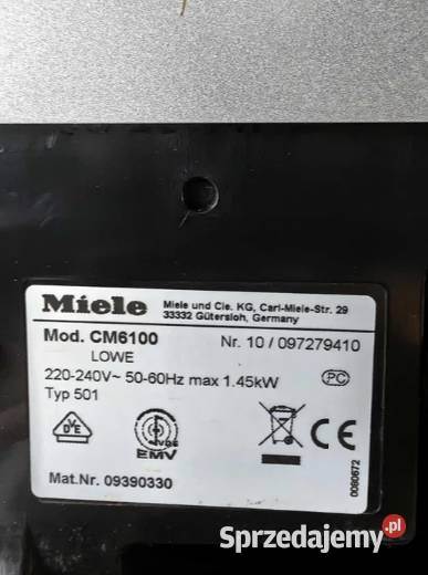 Ekspres do kawy automatyczny MIELE 6100 Biały lubuskie Nowa Sól