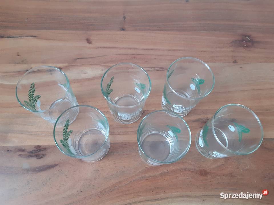 6 PRL Szklanka Wesołych Świąt Choinka Bombki Warszawa