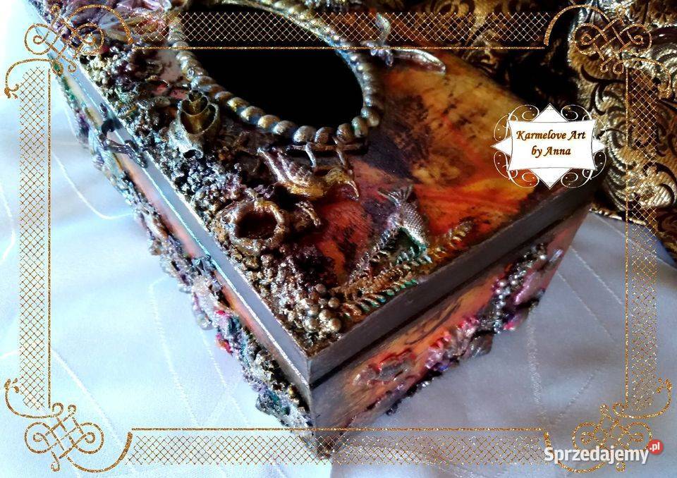 Chustecznik decoupage rękodzieło prezent