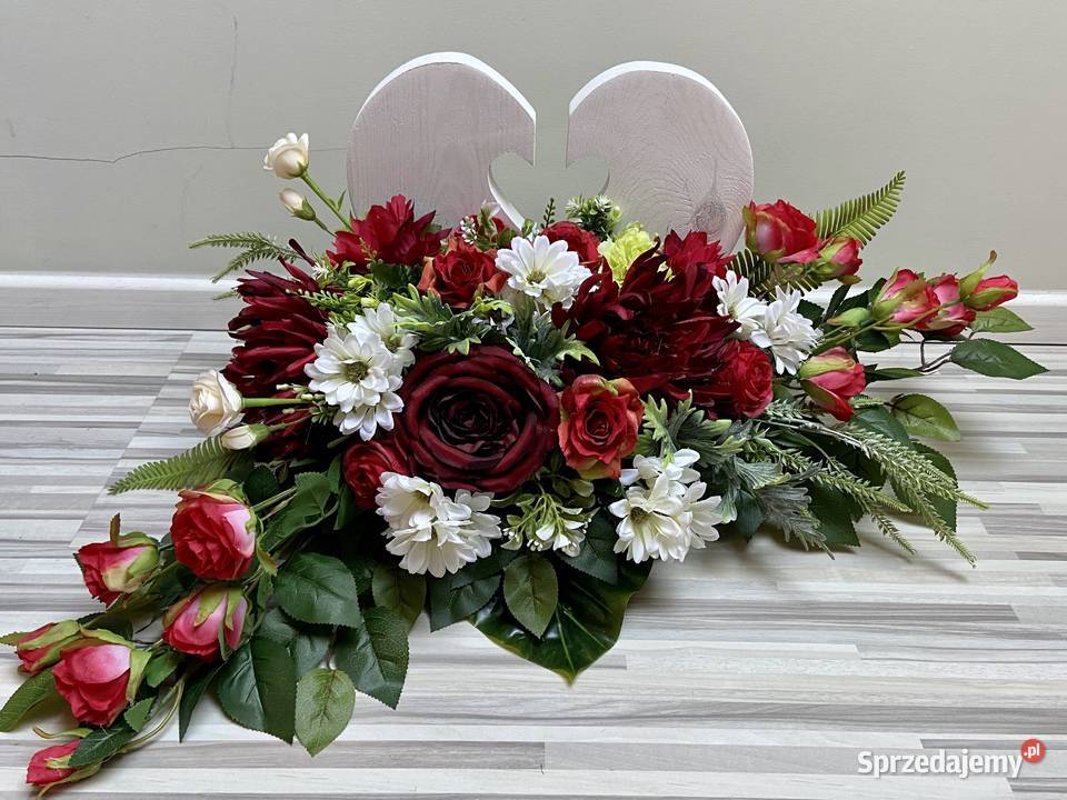 Kompozycja kwiaty sztuczne cmentarz stroik grób