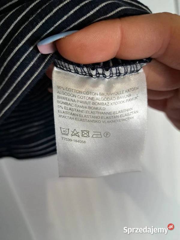 Granatowy crop top w paski Clockhouse S pomorskie Trąbki Wielkie