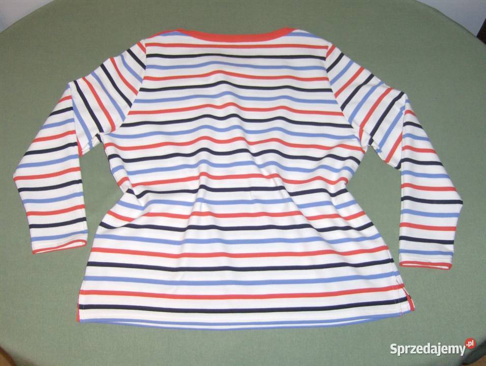 Ulla Popken Damska bluza w paski 5052 Bawełna biały łódzkie Łódź sprzedam