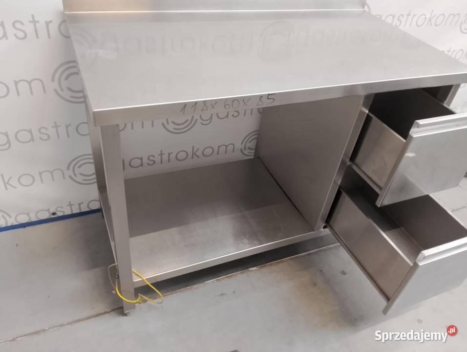 Stół z półką i blokiem 2 szuflad 118x60x85