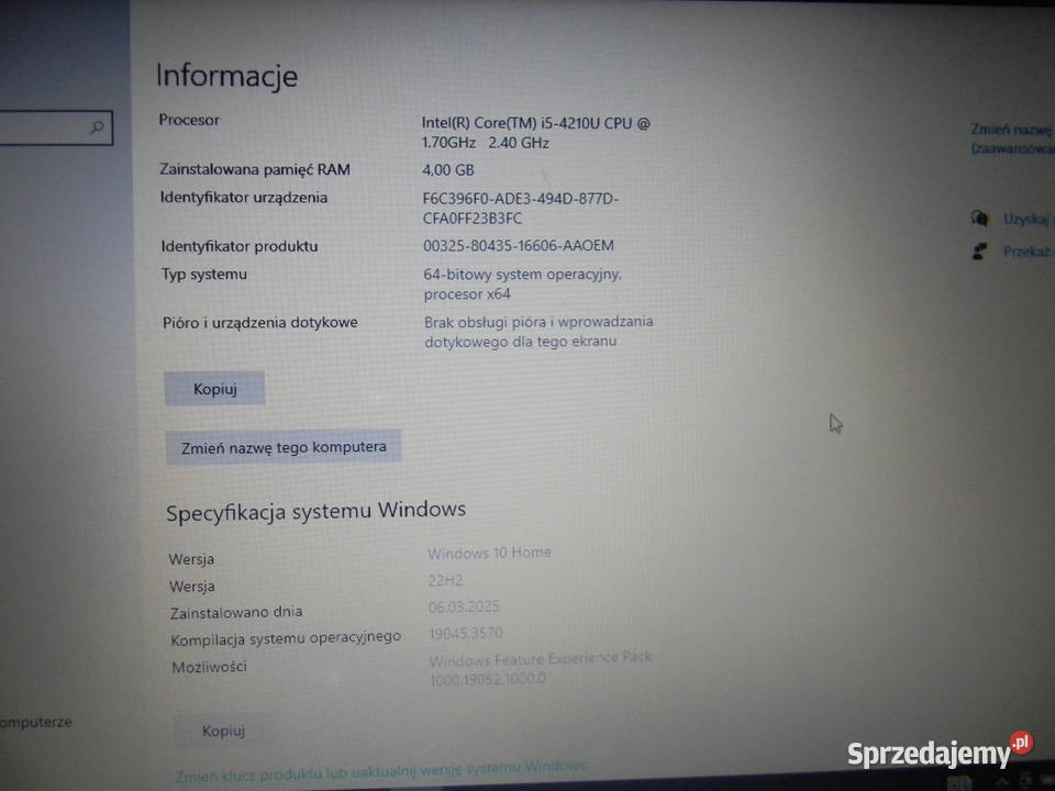 Laptop Acer Aspire E5573 z ładowarka i nową Łańcut sprzedam
