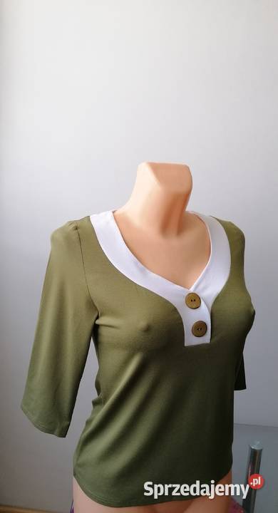 NOWA DAMSKA BLUZKA KHAKI RĘKAW 34 R40 Łódź