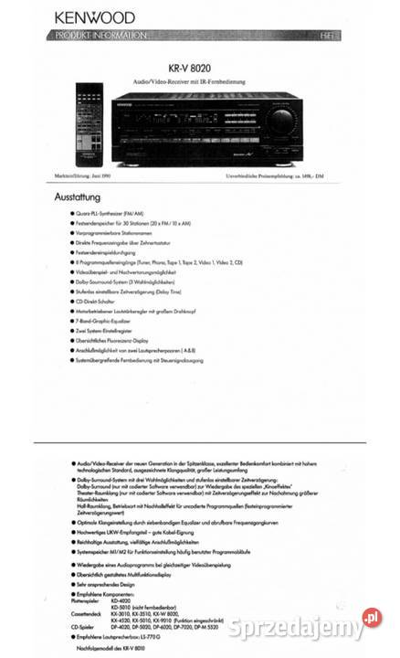 Amplituner Kenwood 8020 opolskie Grodków