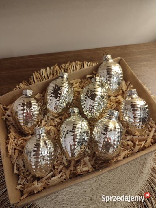 Bombki szklane szyszki stare PRL Boże Narodzenie Częstochowa