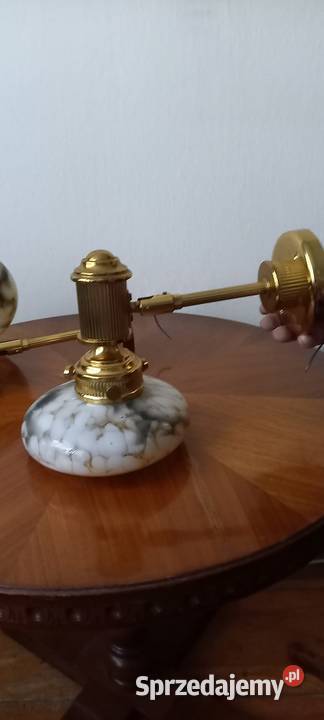 Para mosiężnych kinkietów z kloszami Skierniewice sprzedam