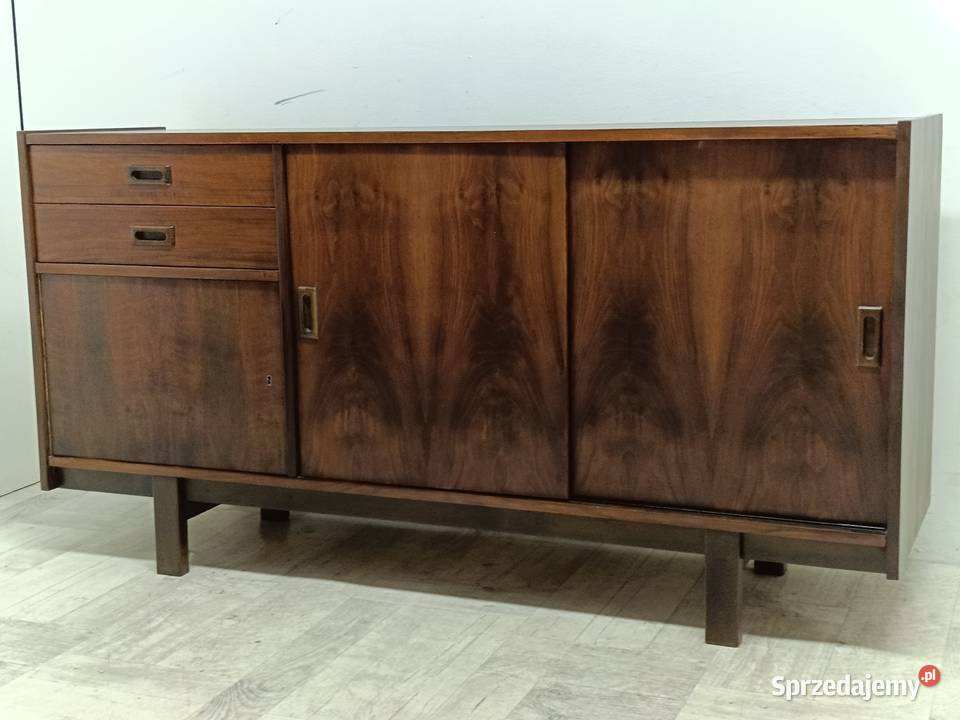 komoda sideboard vintage PRL design pod tv długa łódzkie Radomsko