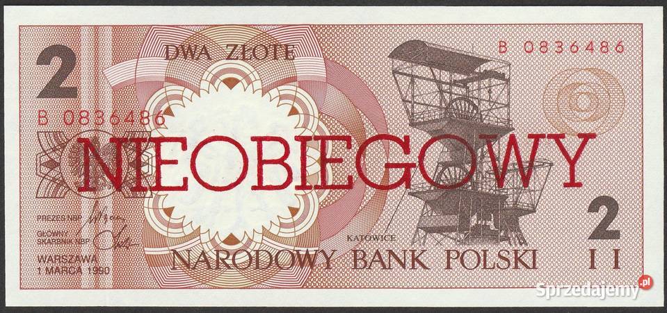 POLSKA 2 ZŁOTE 1990 NIEOBIEGOWY STAN BANKOWY UNC