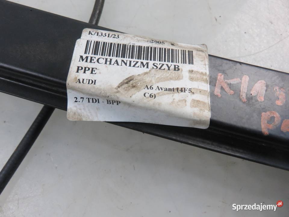 PODNOŚNIK SZYBY PRAWY PRZEDNI AUDI A6 C6