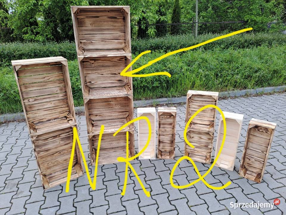 Skrzynka drewniana NUMER2 opalana szlifowana Warszawa