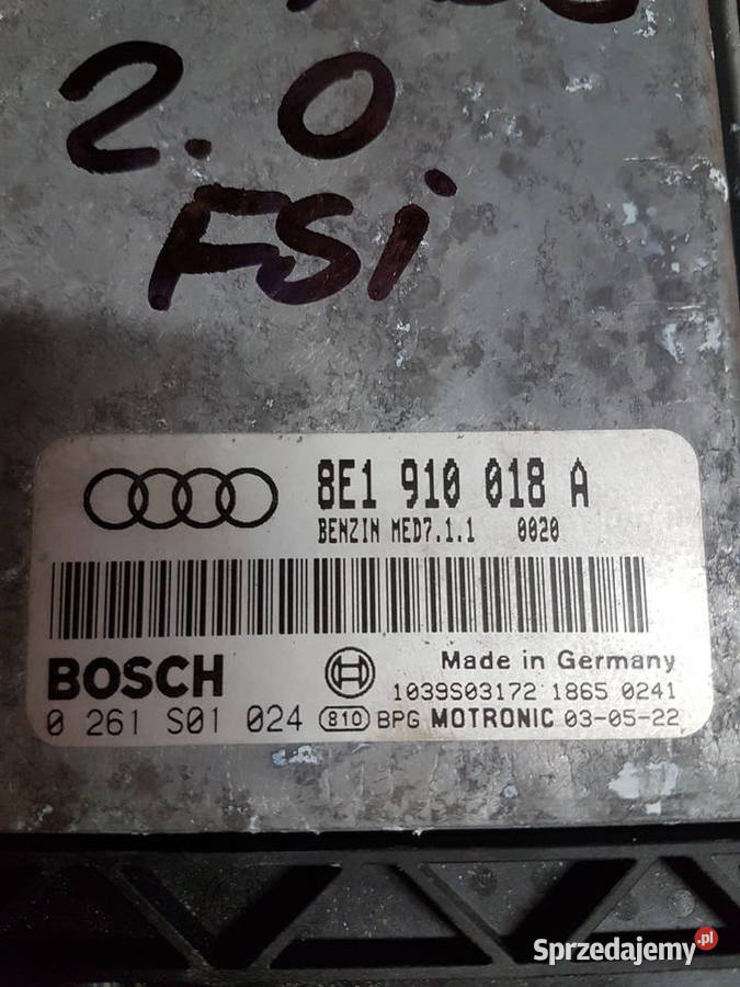 AUDI A4 B6 B7 20 FSI STEROWNIK SILNIKA KOMPUTER wielkopolskie Turek