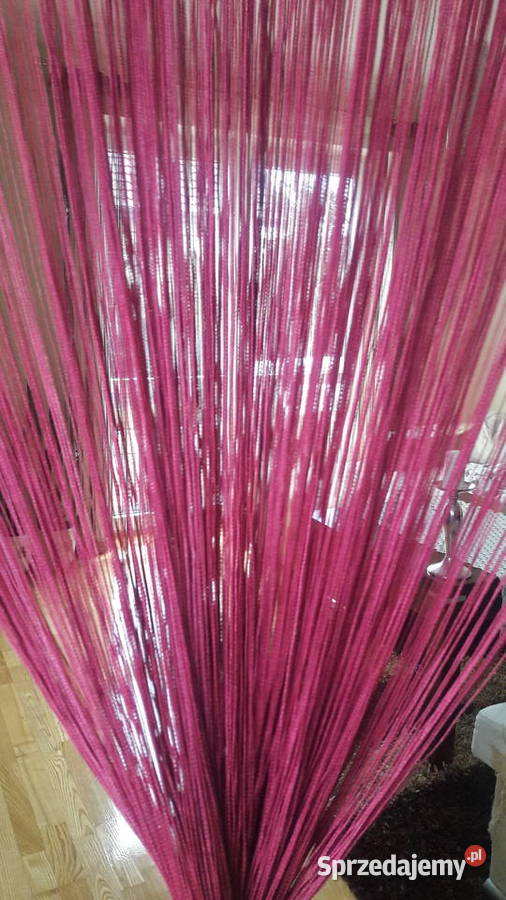 Firana makaron malina fuksja 290x160 nitki paski Dom i Ogród Radom