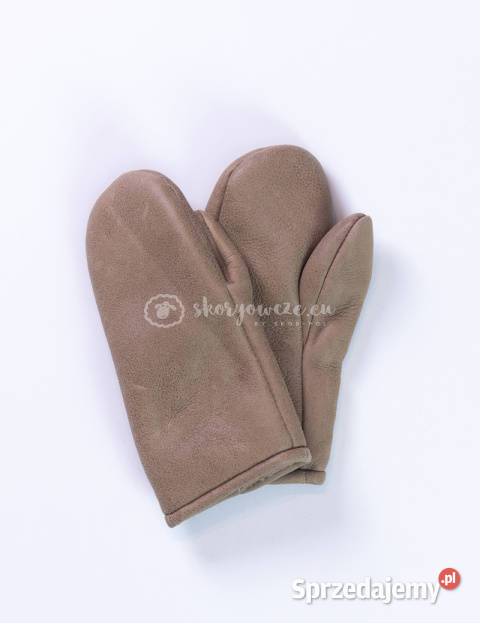 Klasyczne kawowe skórzane rękawiczki