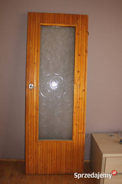 Drzwi wewnętrzne drewniane z szybą 80 70 Olkusz
