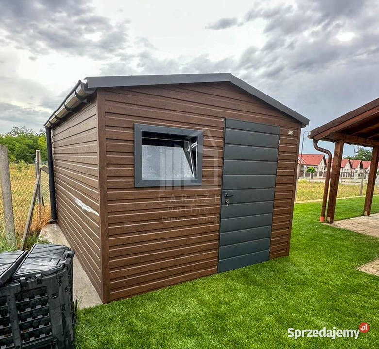 Schowek domek ogrodowy 27x35m drzwi okno rynny Siedlce