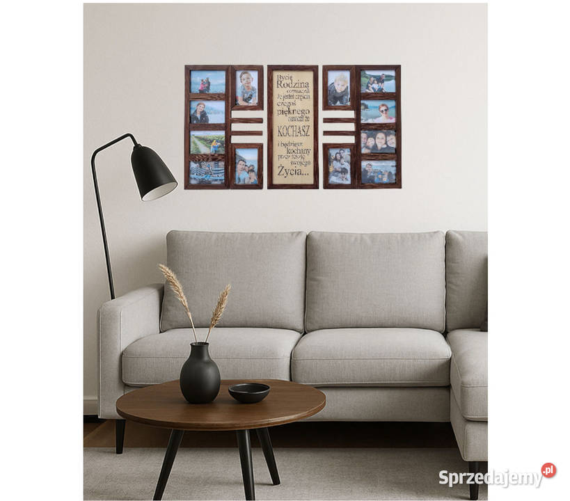 Drewniana Multirama Ramka na 12 ZDJĘĆ 10x15 Ramki i ramy Łódź sprzedam