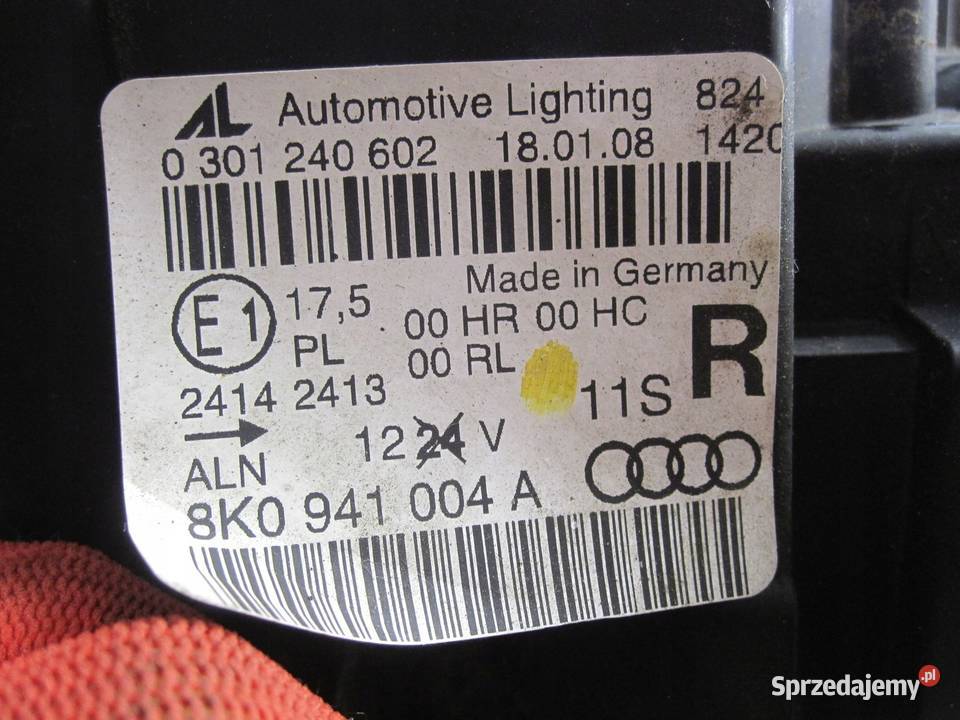 AUDI A4 B8 IV 08r lampa prawa przód 8K0941004A Kielce
