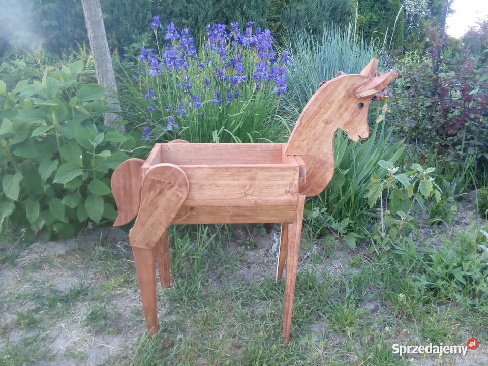 Drewniana donica konik Poniatowa