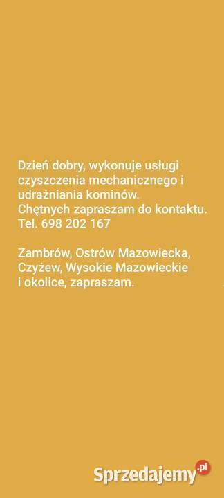 Czyszczenie mechaniczne kominów Zambrów