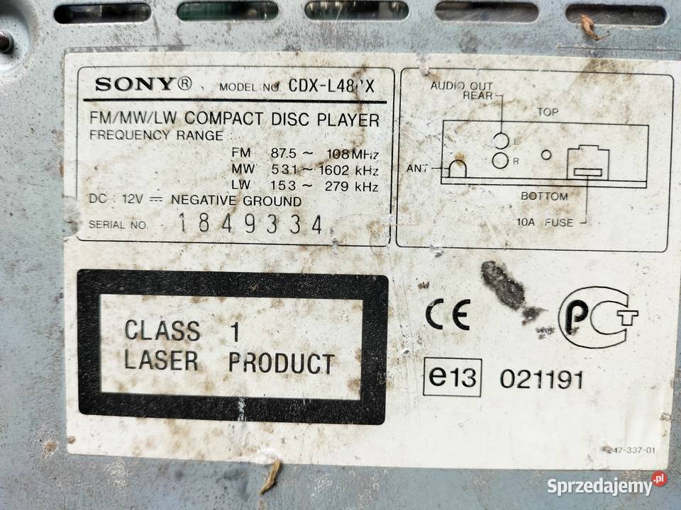 KOSTKA PANEL RADIA SONY CDXL480X CDRRW EC3 Kamień-Kolonia sprzedam