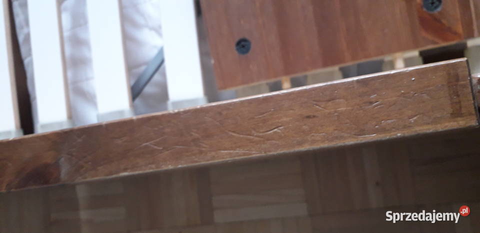 Drewniana rama łóżka łóżko Ikea LEKSVIK brązowy/beżowy Dom i Ogród Warszawa