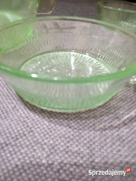 Przepiękny komplet z seledynowego szkła Art Deko Częstochowa