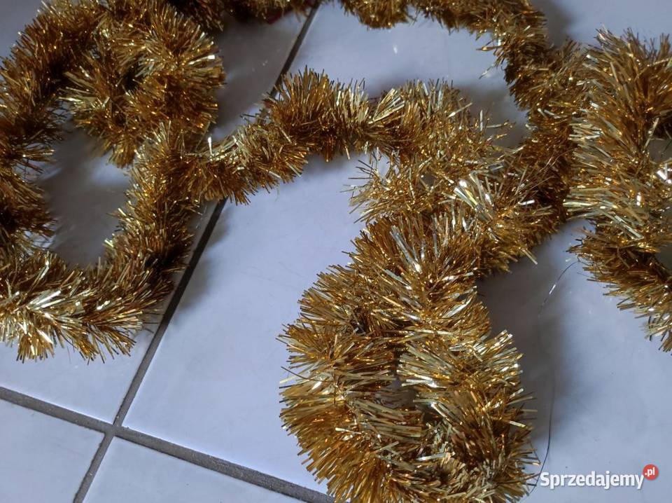 złoty łańcuch choinkowy na choinkę girlanda
