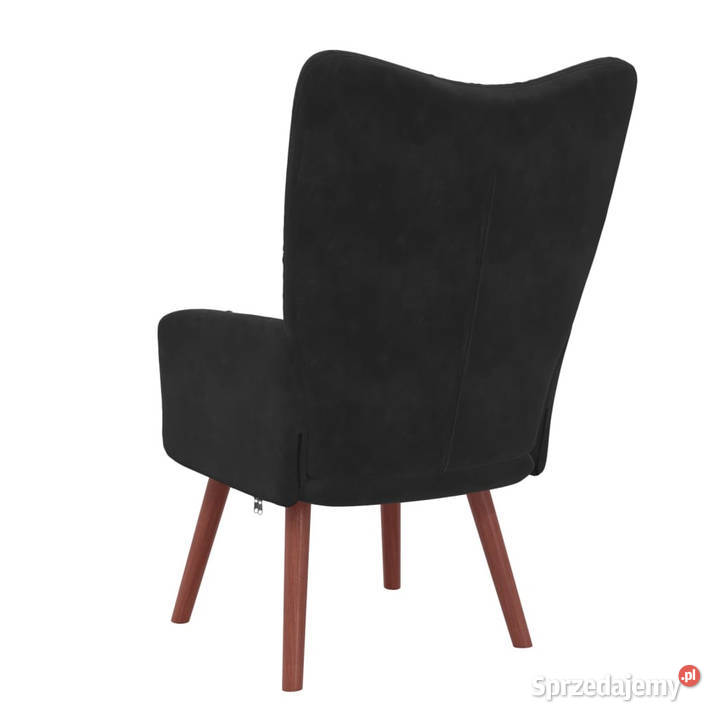 Fotel czarny obity aksamitem WM328057 Warszawa sprzedam