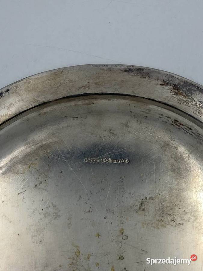 Duża owalna taca ze srebra pr 800 49 x 37 wielkopolskie Poznań