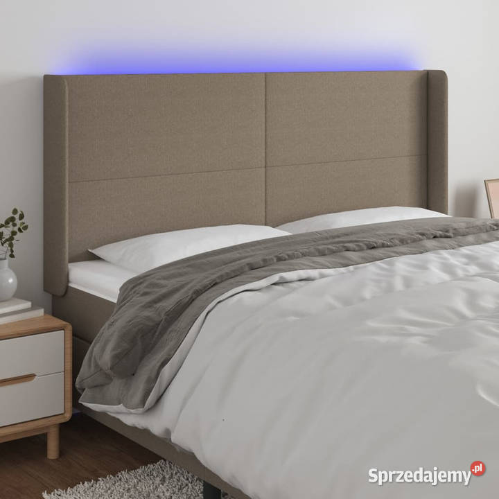 Zagłówek do łóżka z LED taupe 163x16x118128 Meble Warszawa