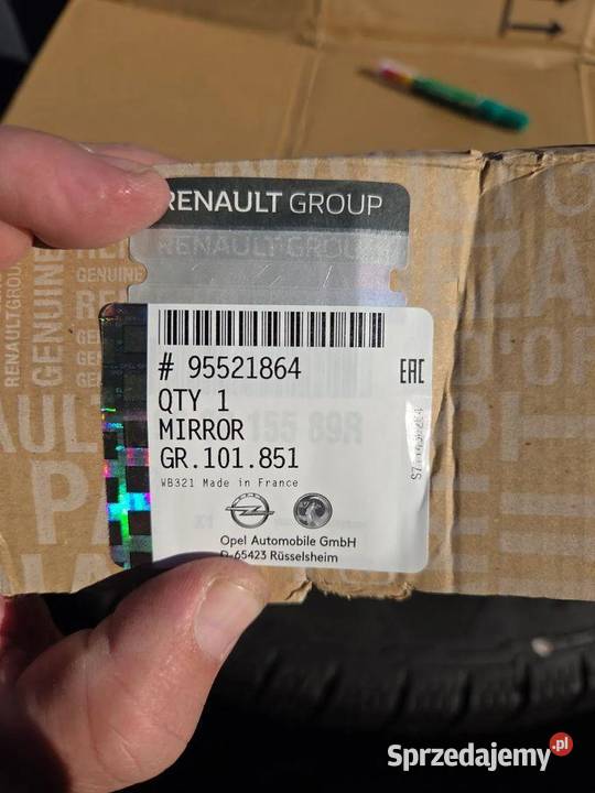 lusterko wewnętrzne Opel Movano B 95521864