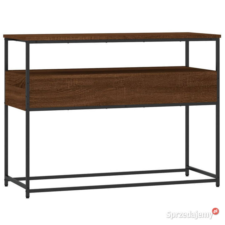 Stolik konsolowy brązowy dąb 100x40x75 WM834154 Warszawa