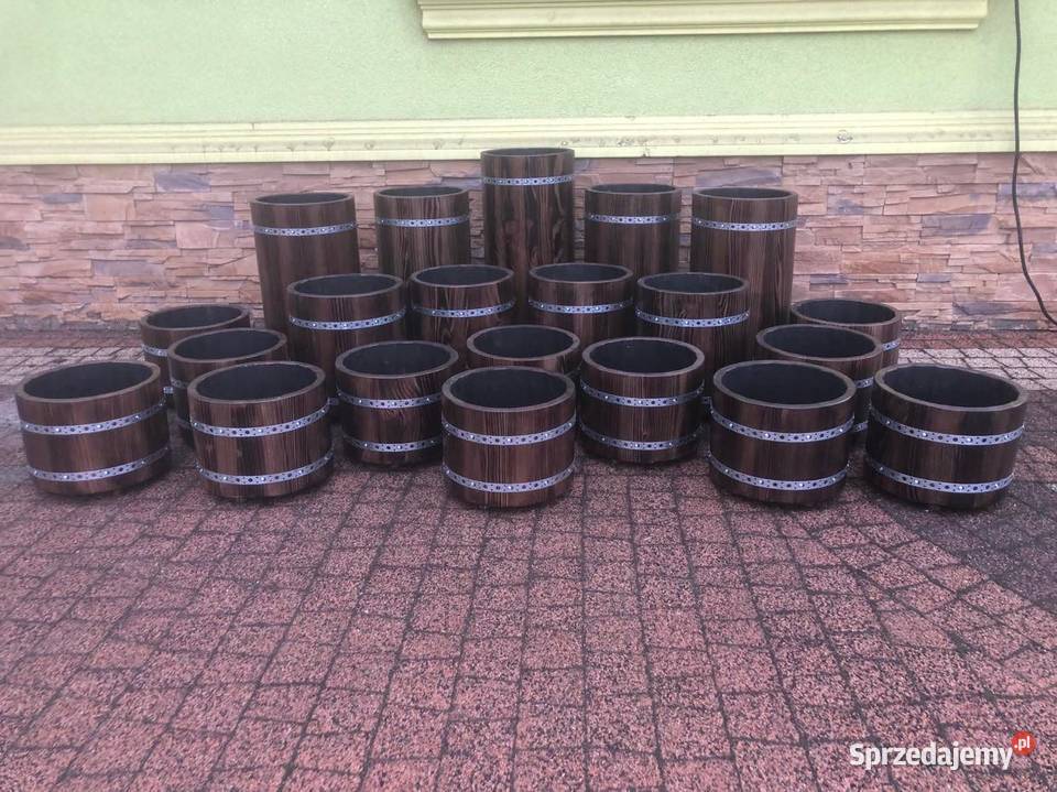 Nowoczesna doniczka drewniana TUBA donica wiele Architektura ogrodowa Dębica